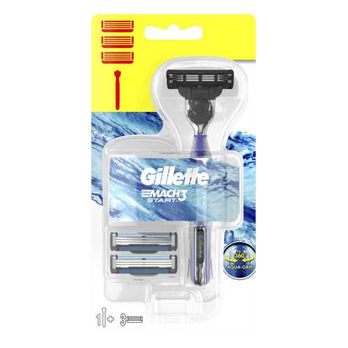 Мужская бритва Gillette Mach3 Start с 3 сменными кассетами в Тенториум
