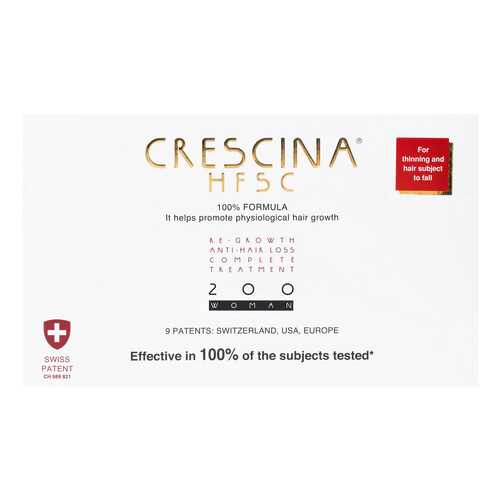 Ампулы для волос Crescina 200 для стимулирования роста волос для женщин №10+лосьон в Тенториум